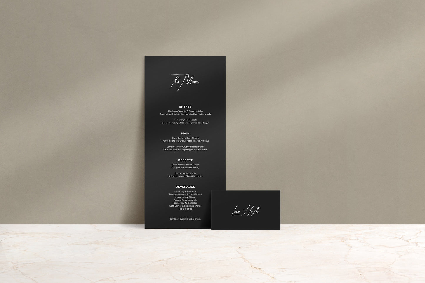 Simply Said Menu & Place Cards