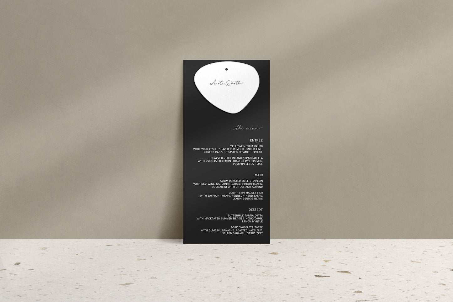 Soft Radiance Menu & Place Cards