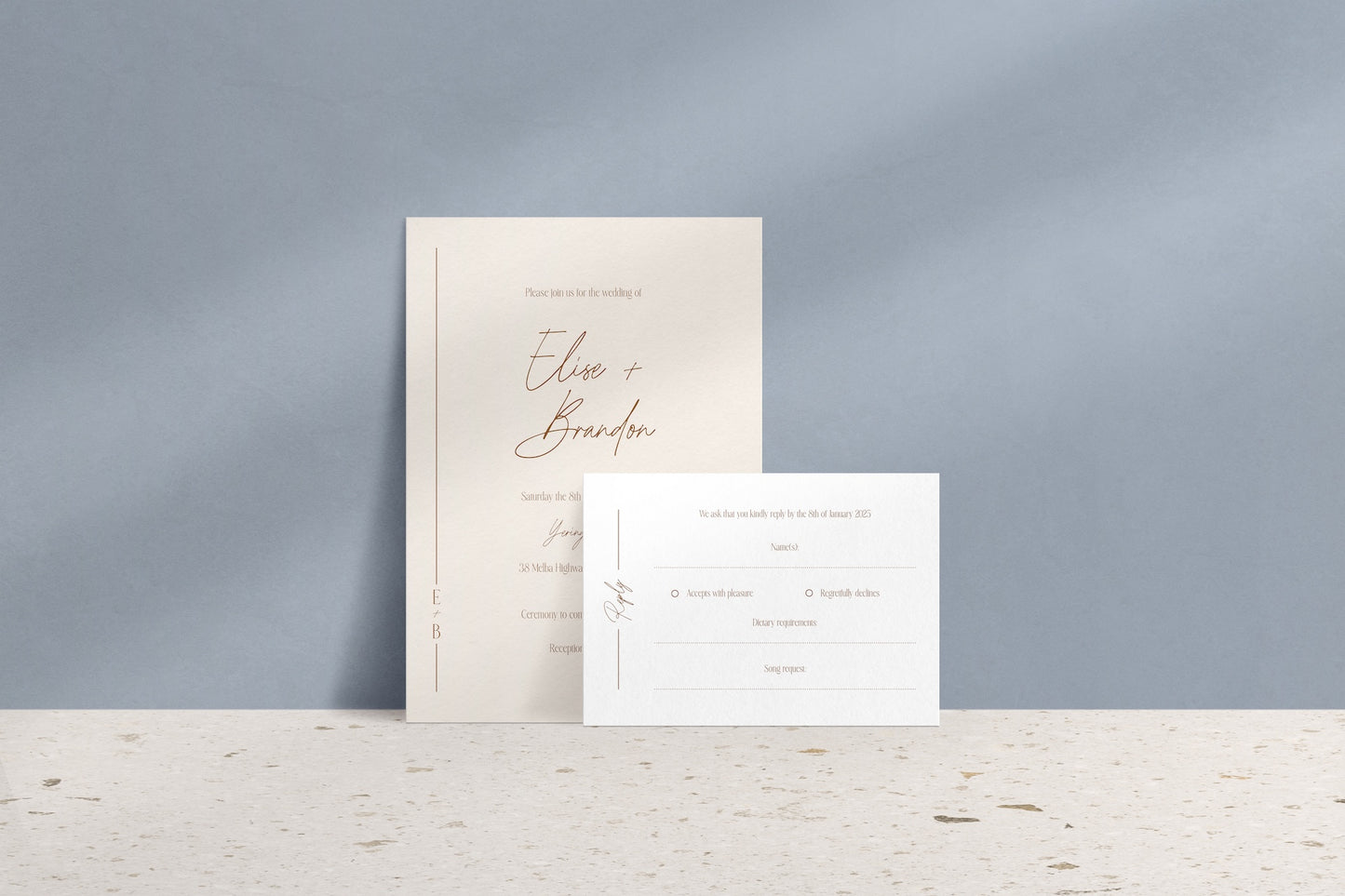Lined With Love Invitation Suite