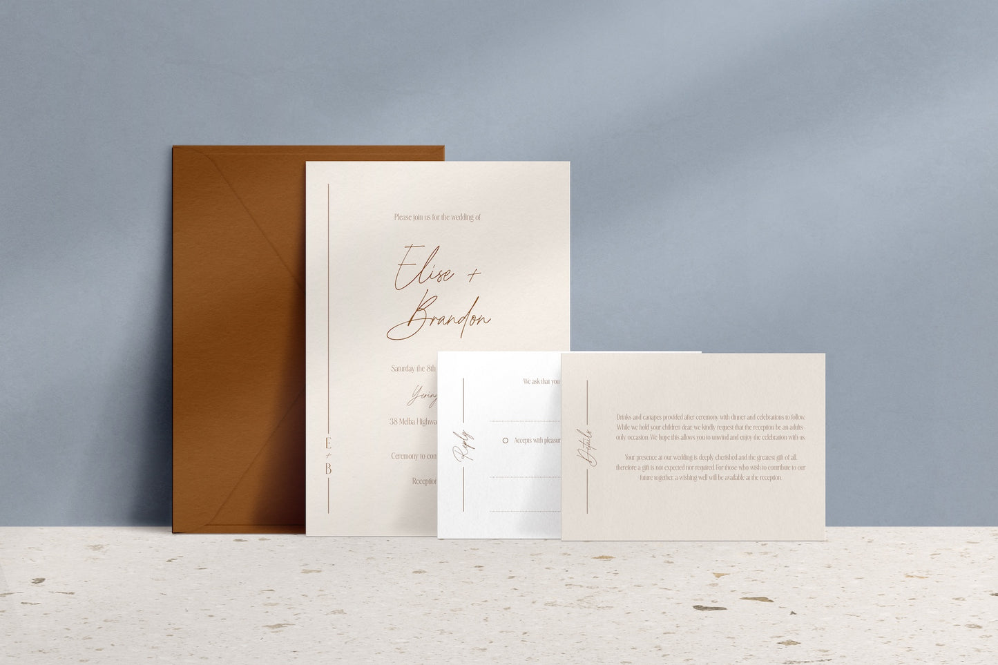 Lined With Love Invitation Suite
