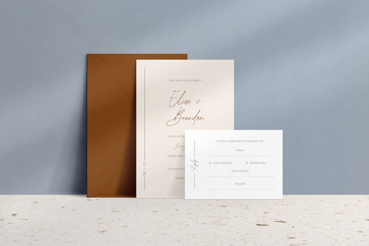 Lined With Love Invitation Suite