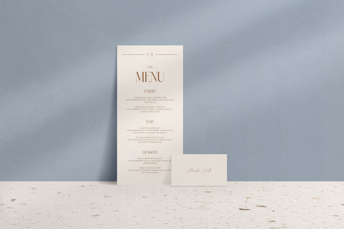 Lined With Love Menu & Place Cards