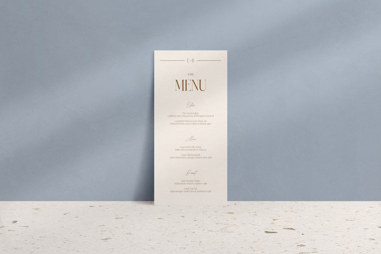 Lined With Love Printed Menu