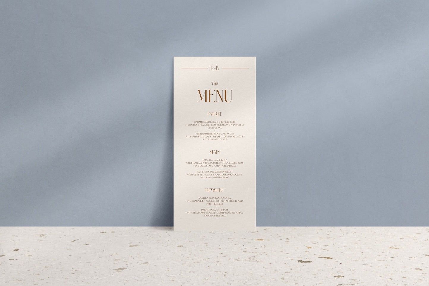 Lined With Love Printed Menu