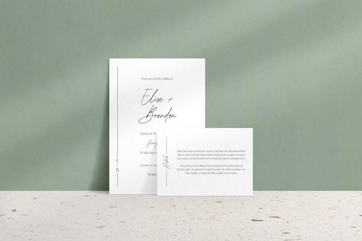 Lined With Love Invitation Suite