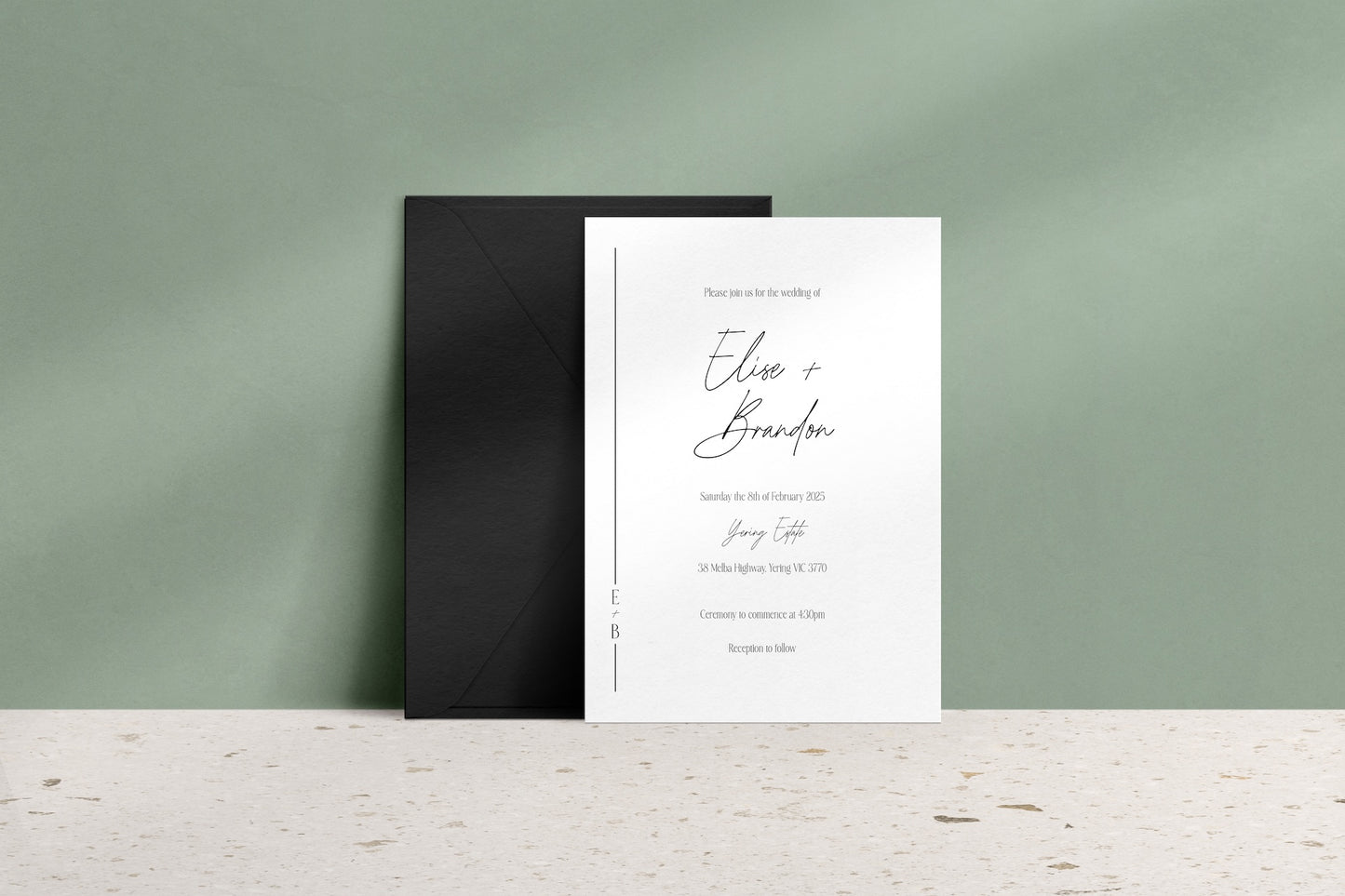 Lined With Love Invitation Suite