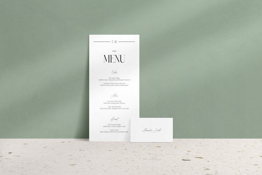 Lined With Love Menu & Place Cards