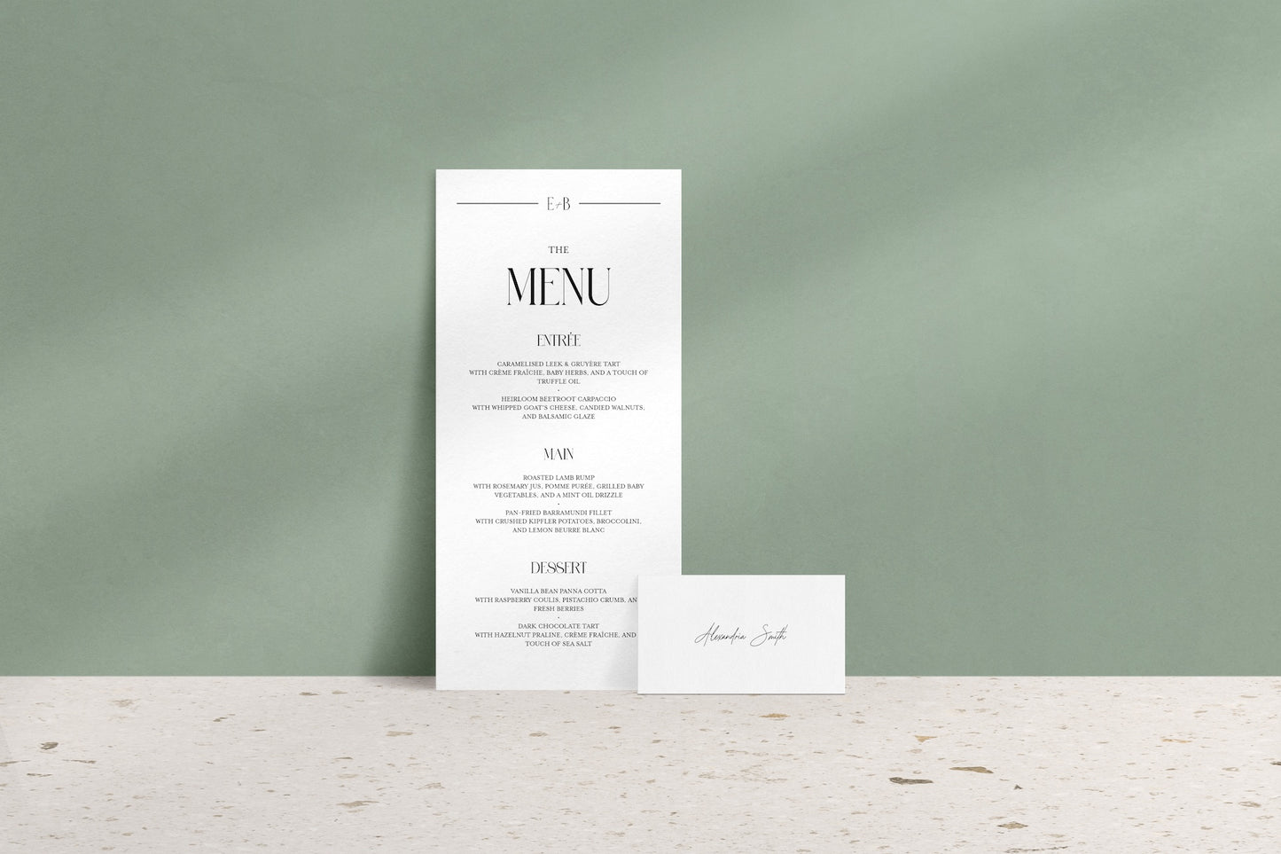 Lined With Love Menu & Place Cards
