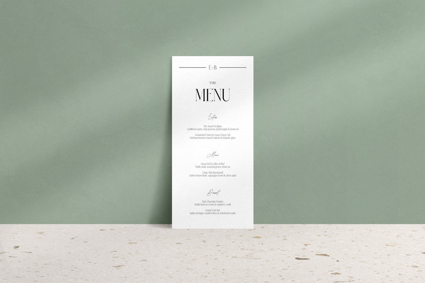 Lined With Love Printed Menu