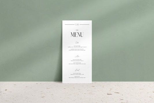 Lined With Love Printed Menu