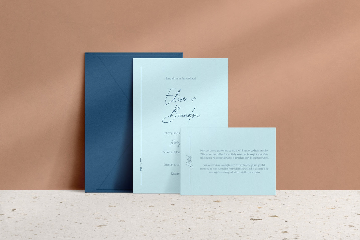 Lined With Love Invitation Suite
