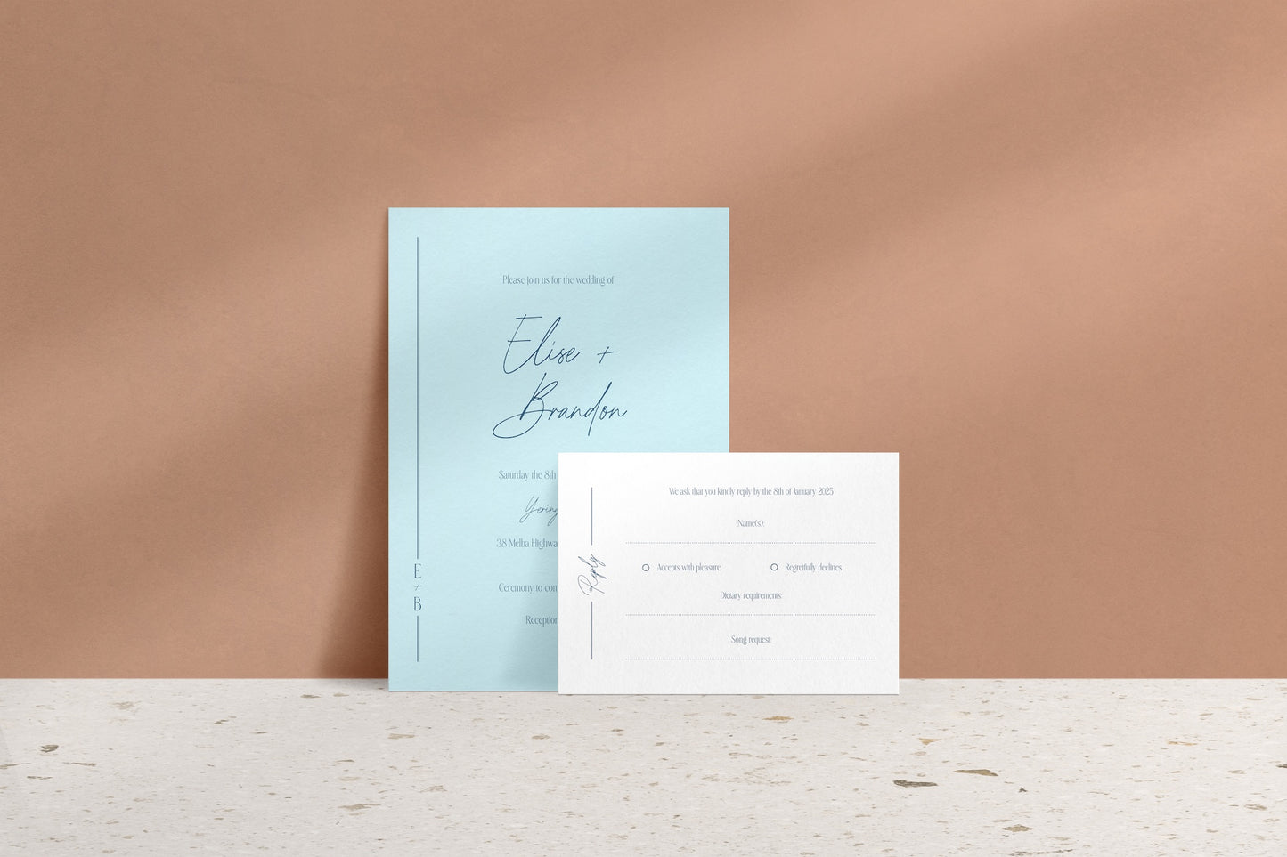 Lined With Love Invitation Suite
