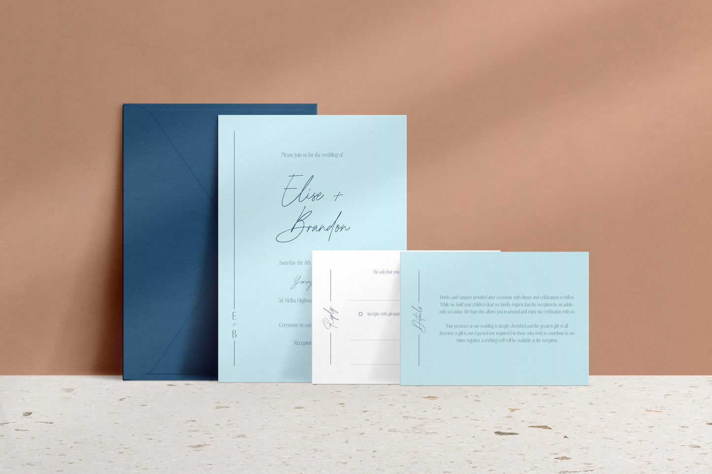 Lined With Love Invitation Suite