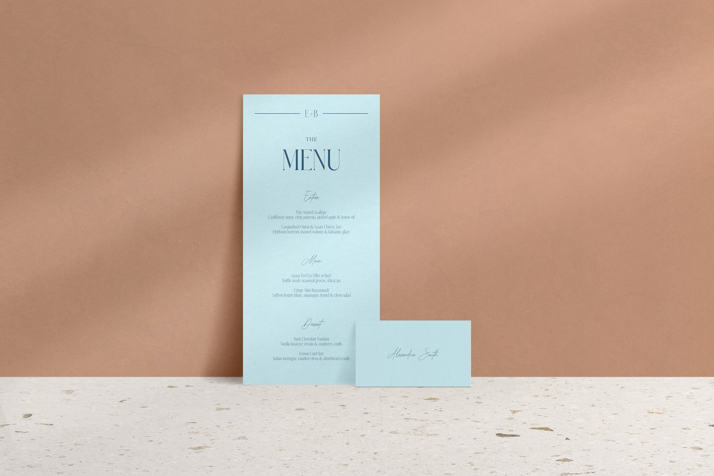 Lined With Love Menu & Place Cards