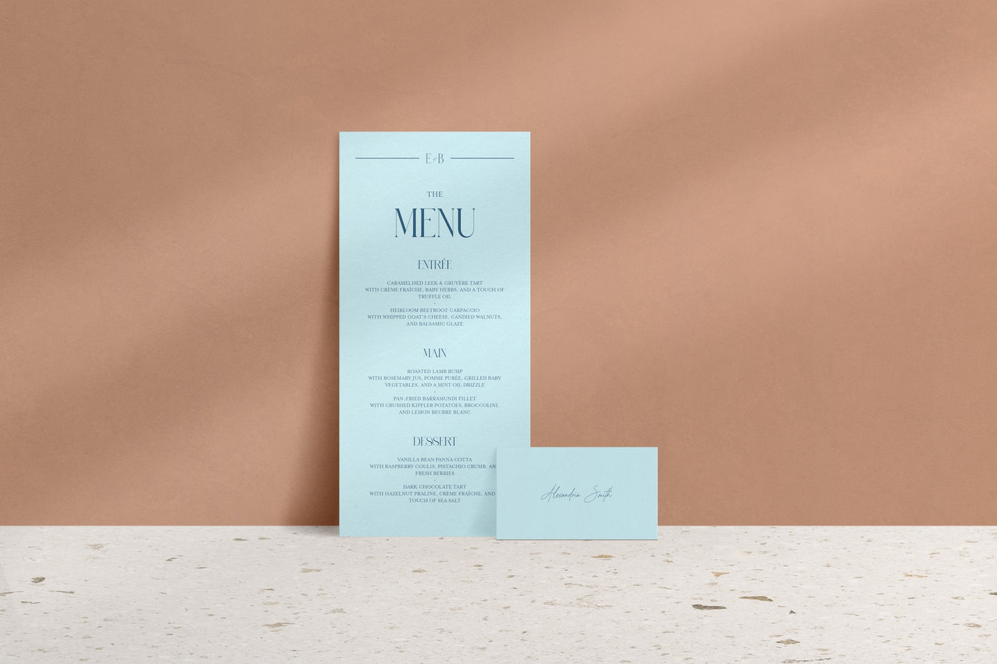 Lined With Love Menu & Place Cards