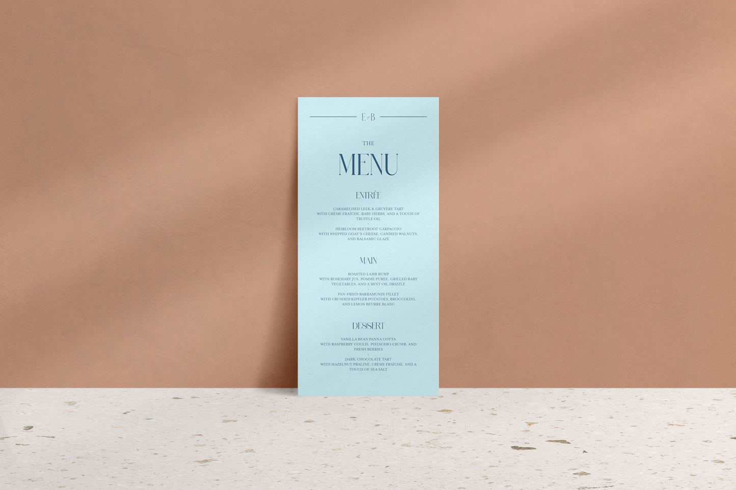 Lined With Love Printed Menu