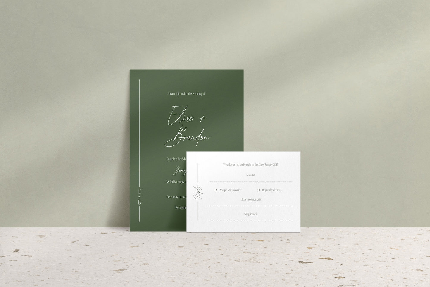 Lined With Love Invitation Suite