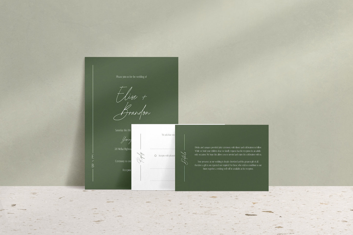 Lined With Love Invitation Suite