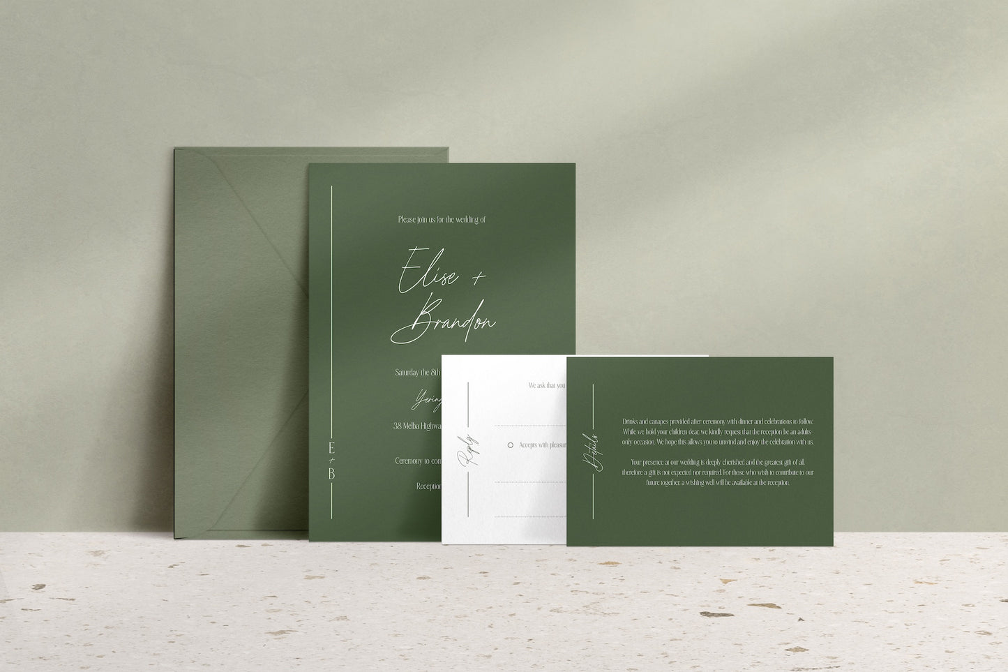 Lined With Love Invitation Suite