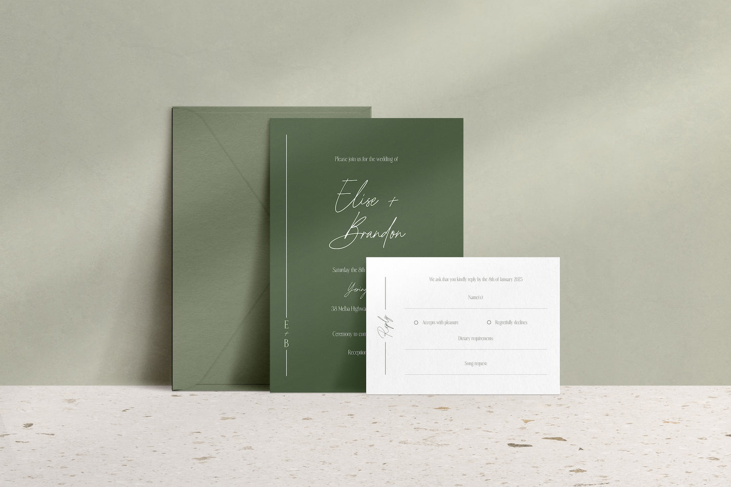 Lined With Love Invitation Suite