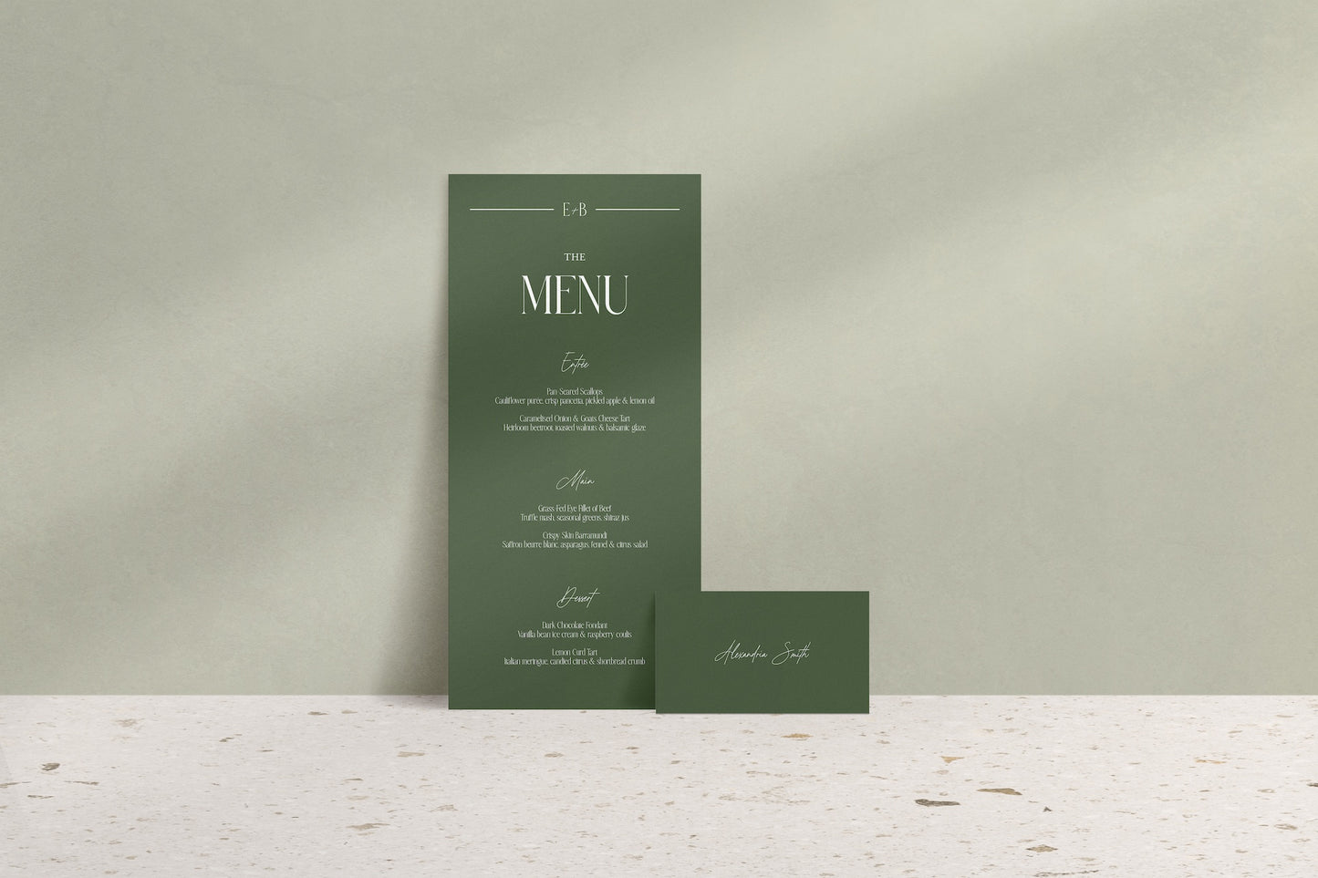 Lined With Love Menu & Place Cards