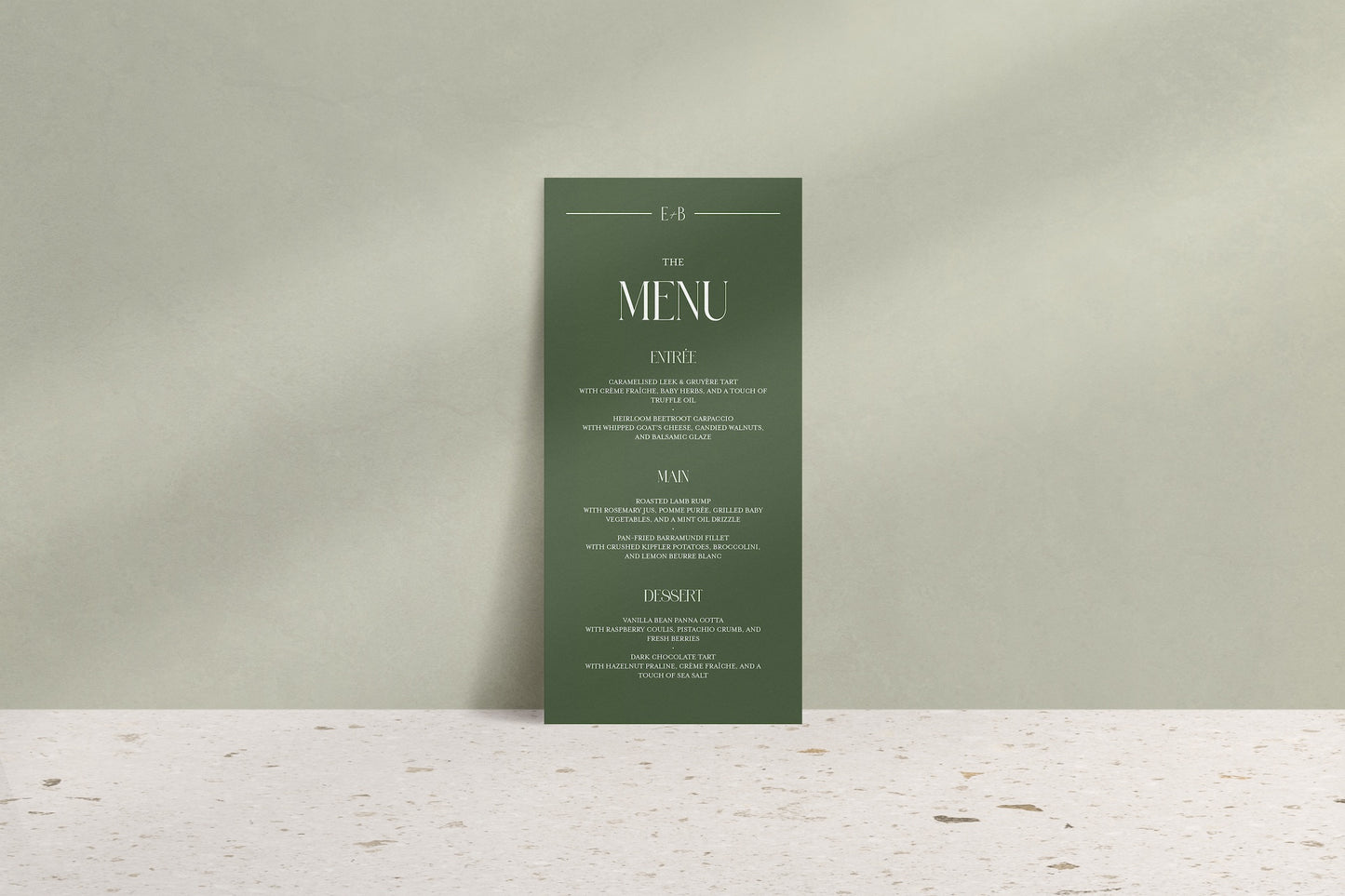 Lined With Love Printed Menu