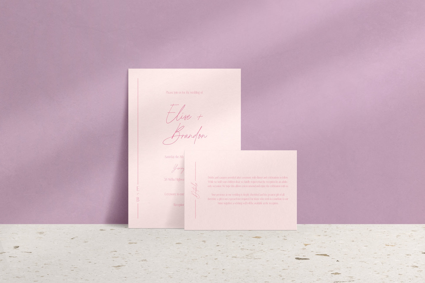 Lined With Love Invitation Suite