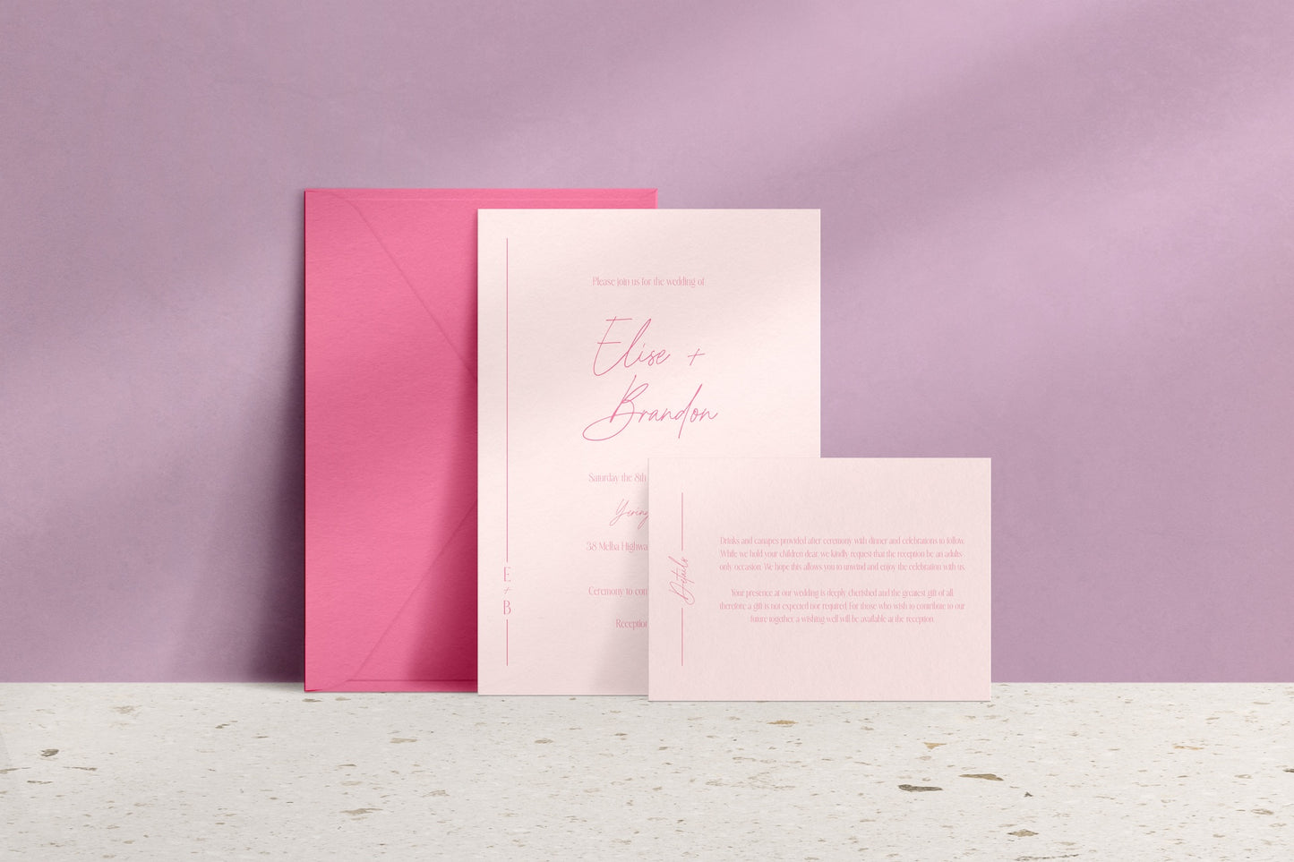 Lined With Love Invitation Suite