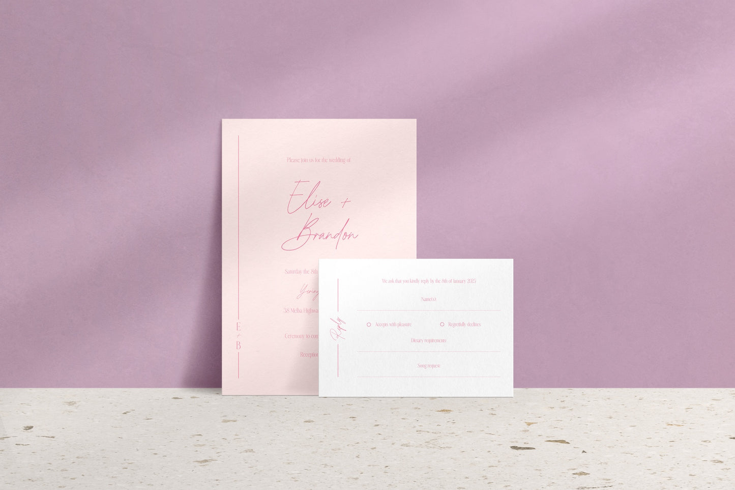 Lined With Love Invitation Suite