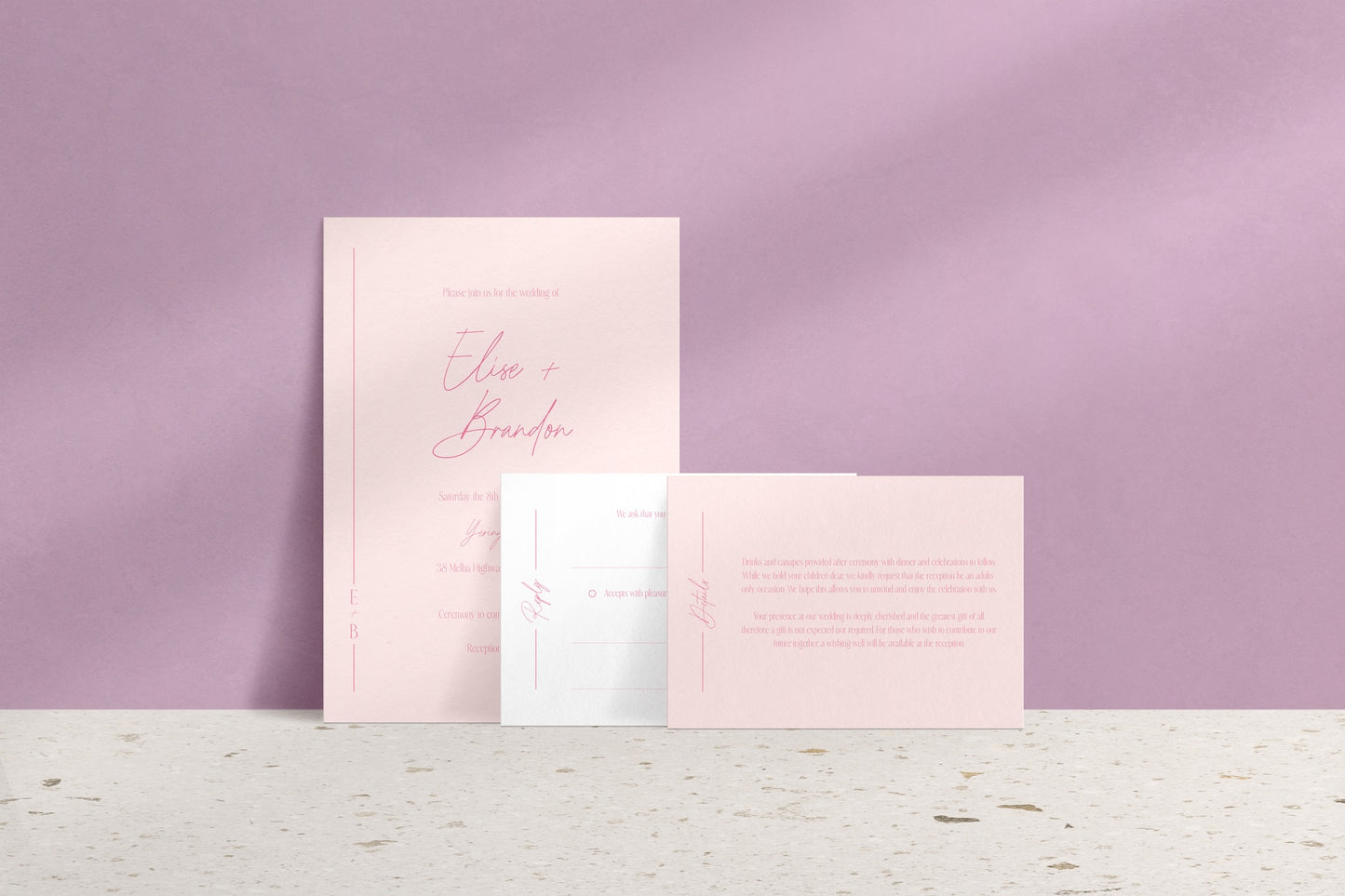 Lined With Love Invitation Suite