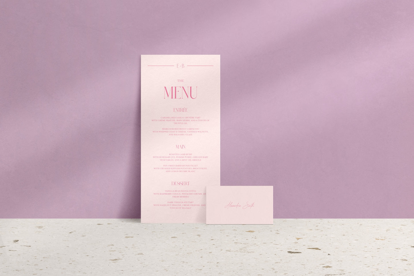Lined With Love Menu & Place Cards