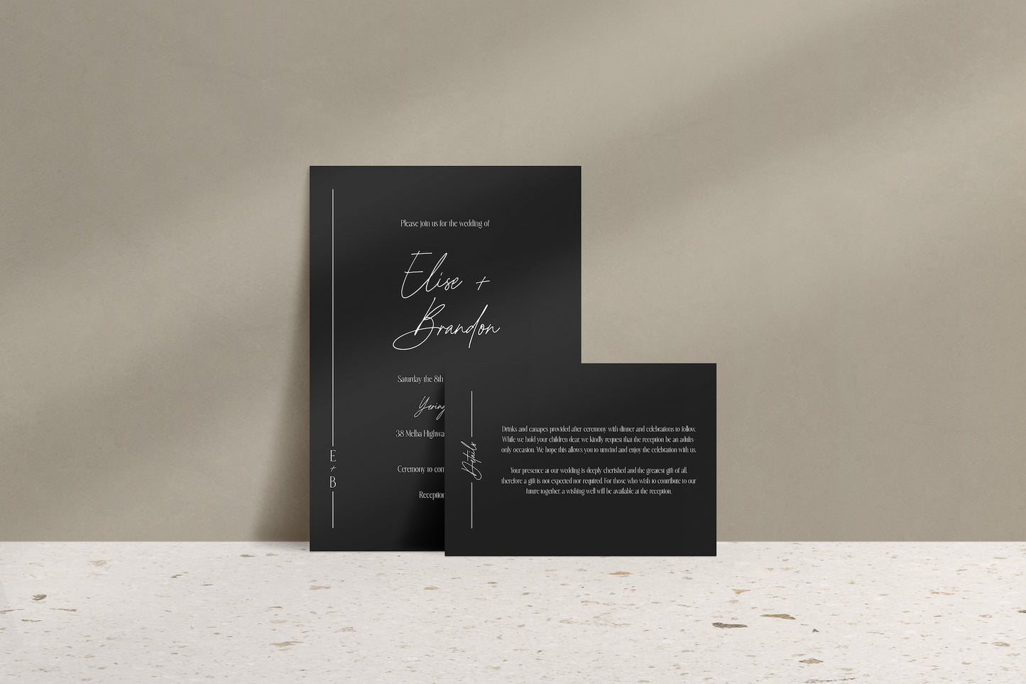 Lined With Love Invitation Suite