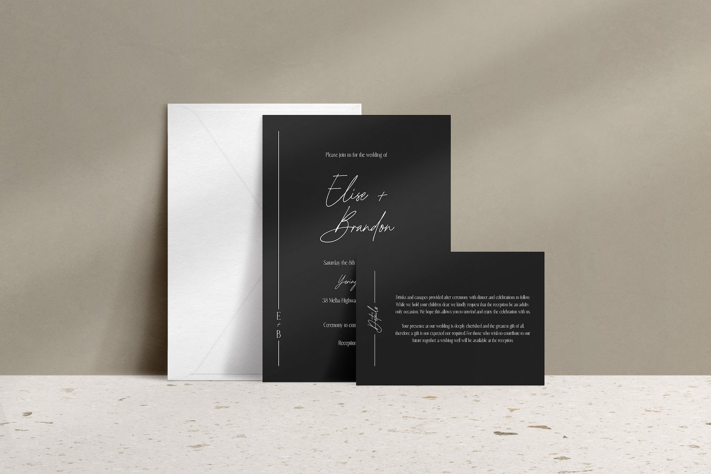 Lined With Love Invitation Suite