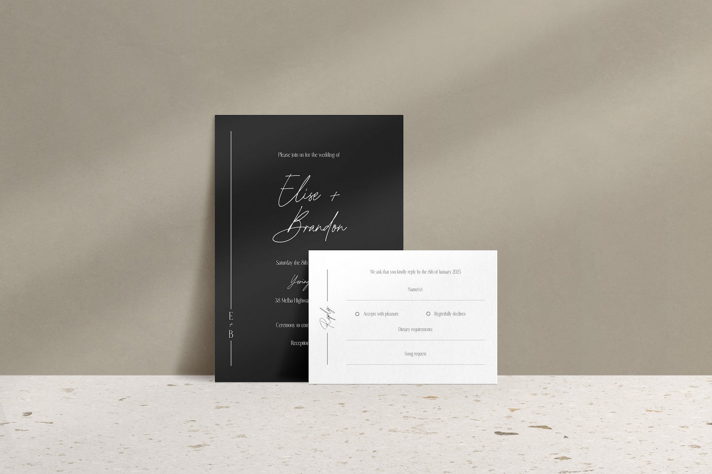 Lined With Love Invitation Suite