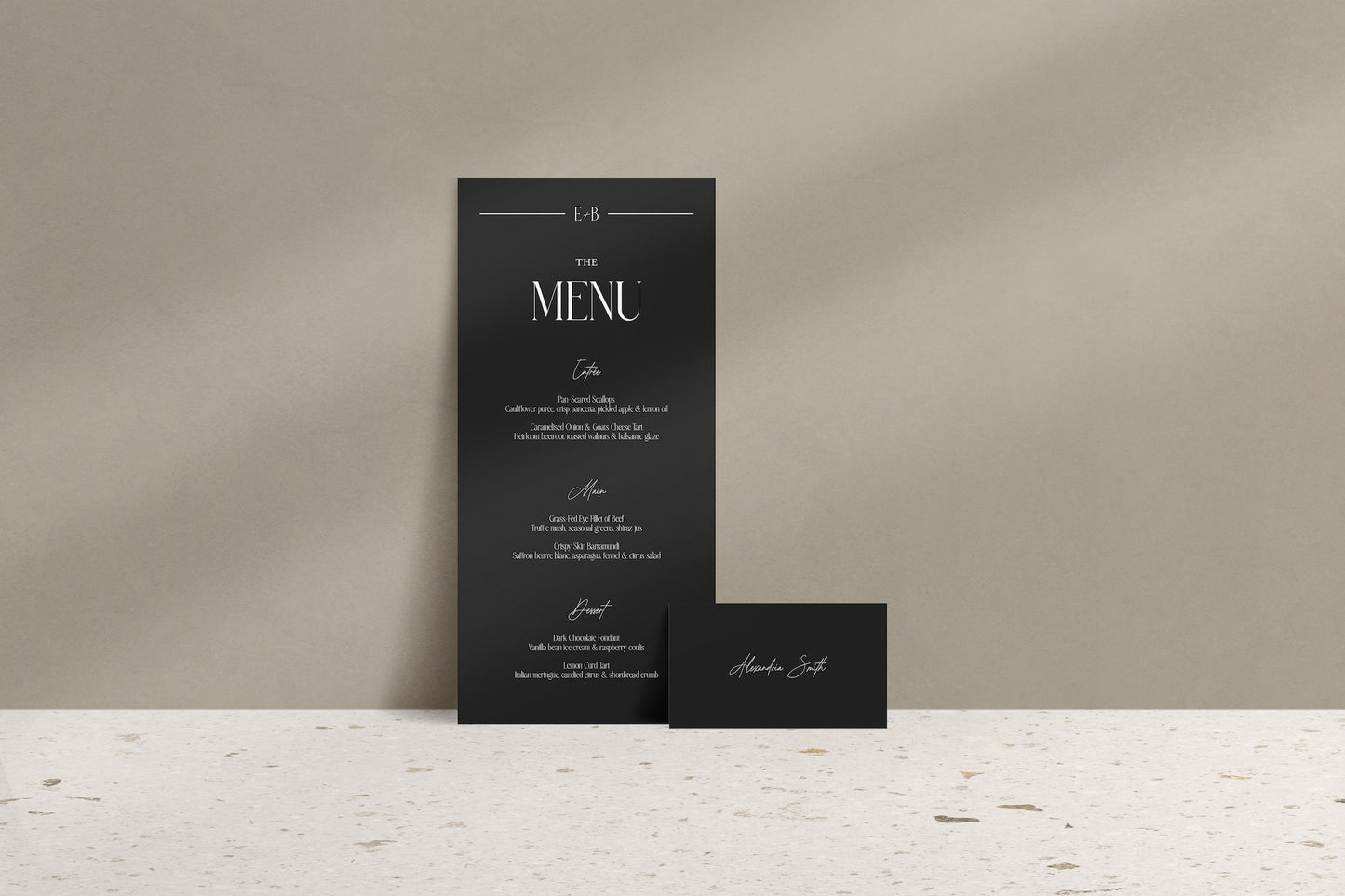 Lined With Love Menu & Place Cards