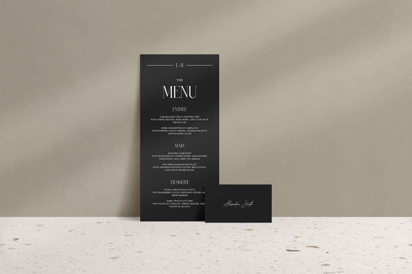 Lined With Love Menu & Place Cards