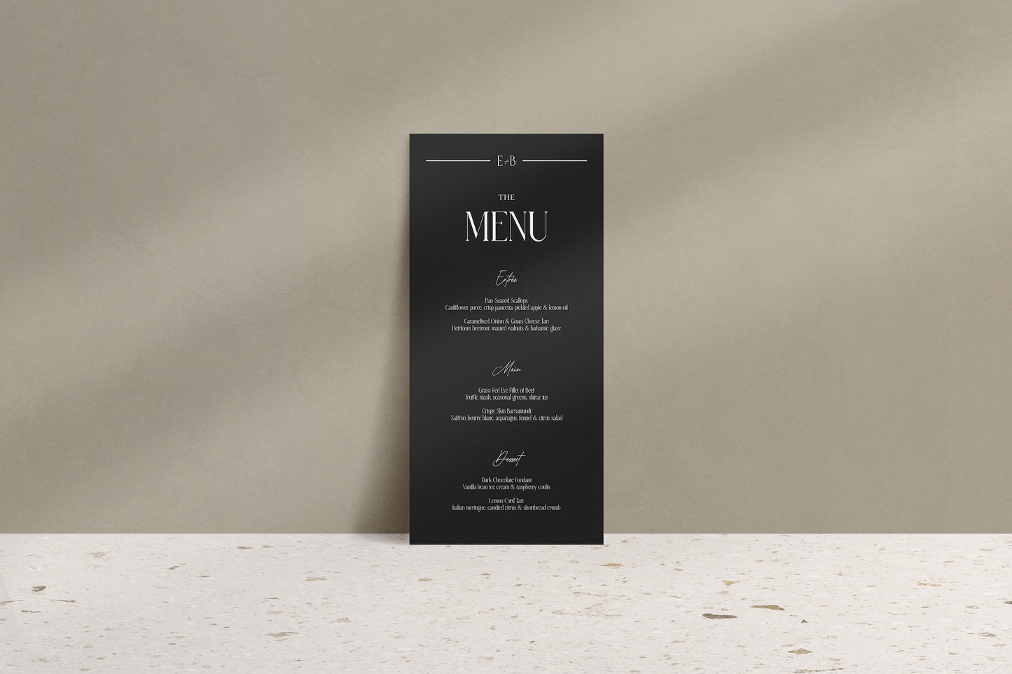 Lined With Love Printed Menu