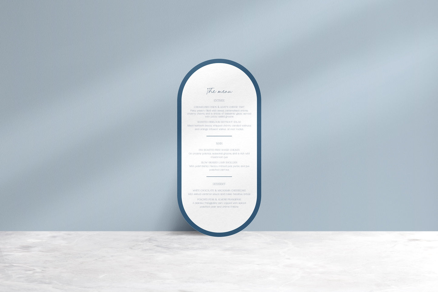 Pick Of The Bunch Printed Menu