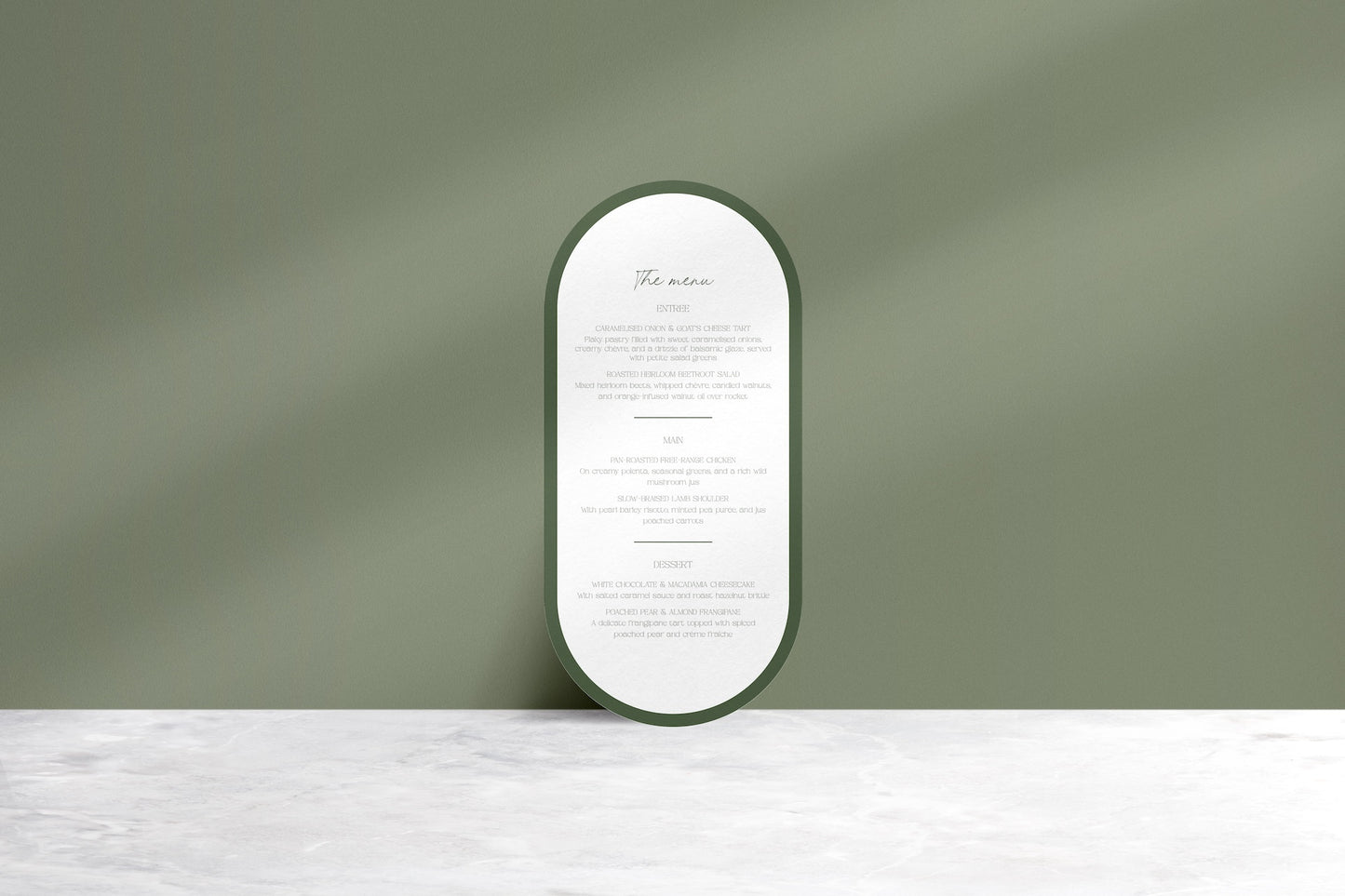 Pick Of The Bunch Printed Menu