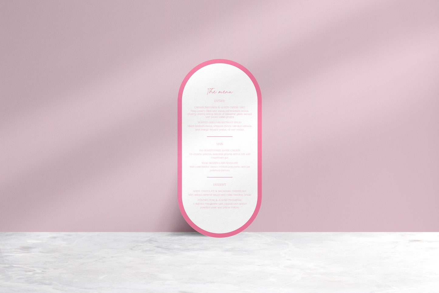 Pick Of The Bunch Printed Menu