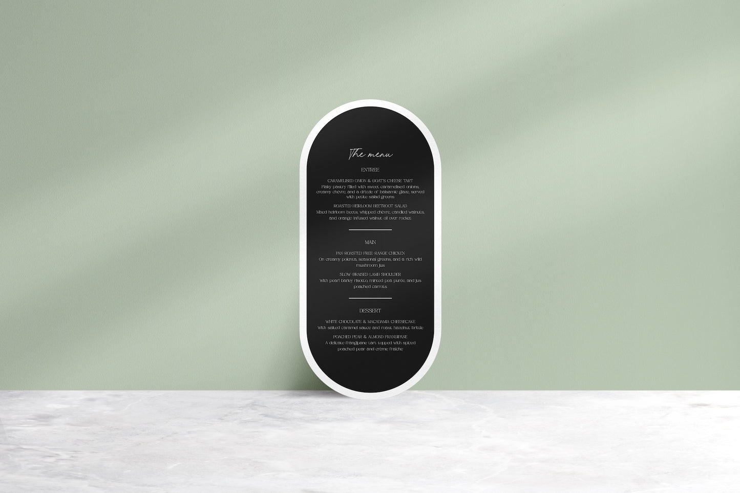 Pick Of The Bunch Printed Menu