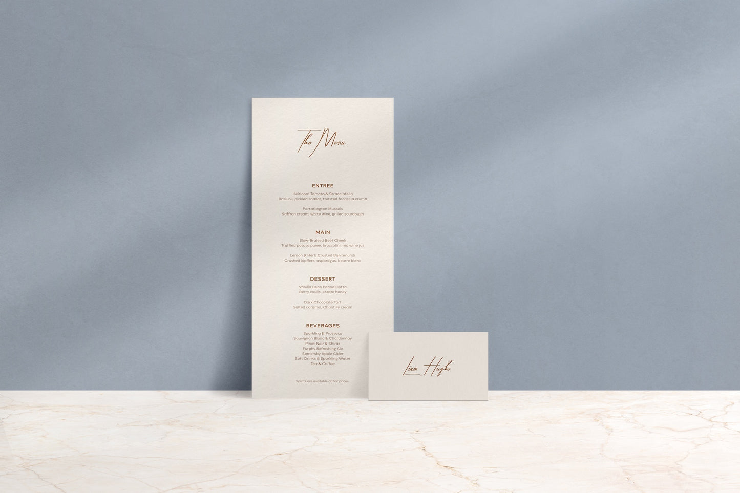 Simply Said Menu & Place Cards