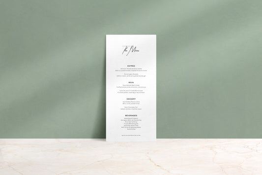 Simply Said Printed Menu