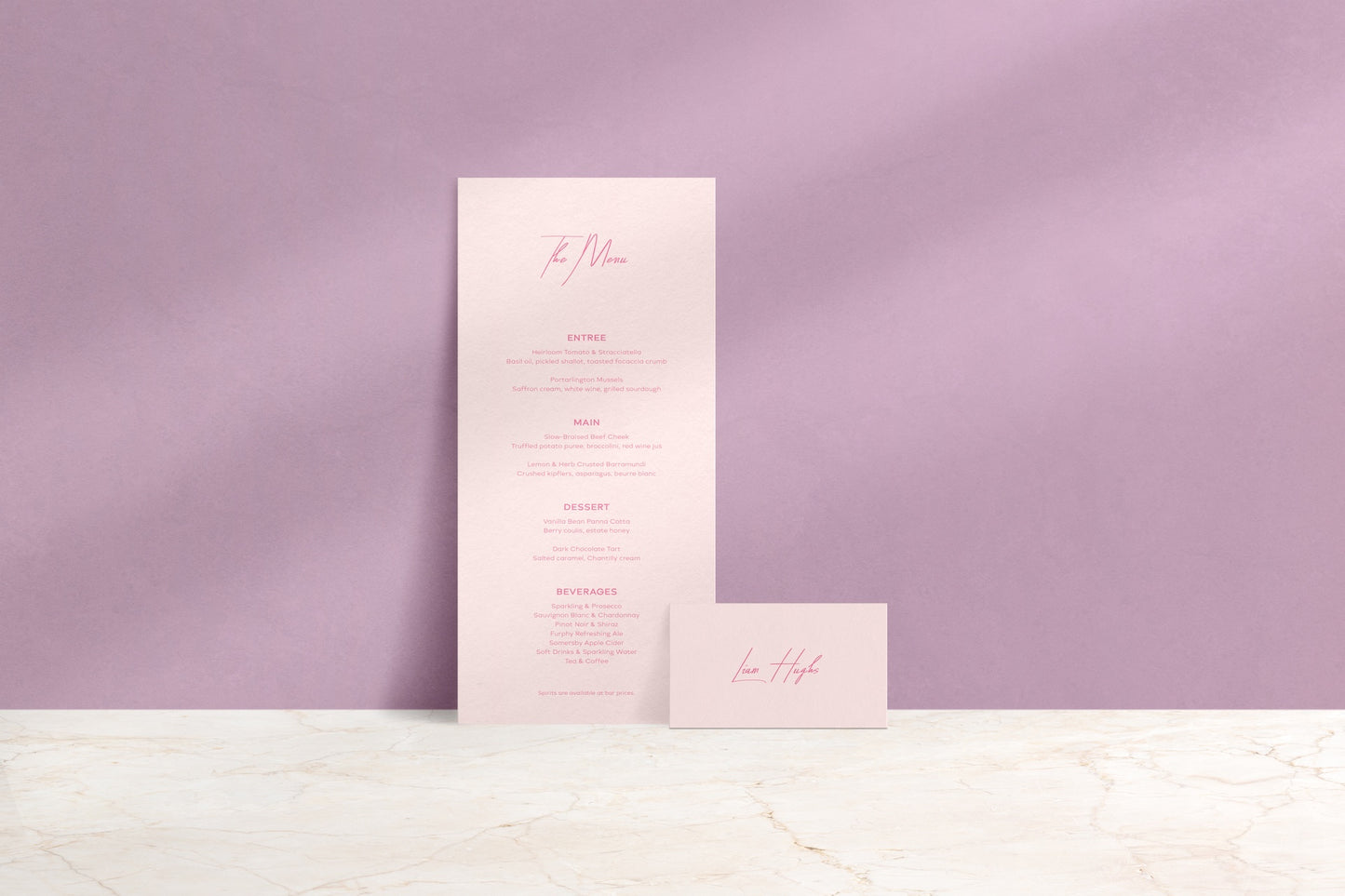 Simply Said Menu & Place Cards