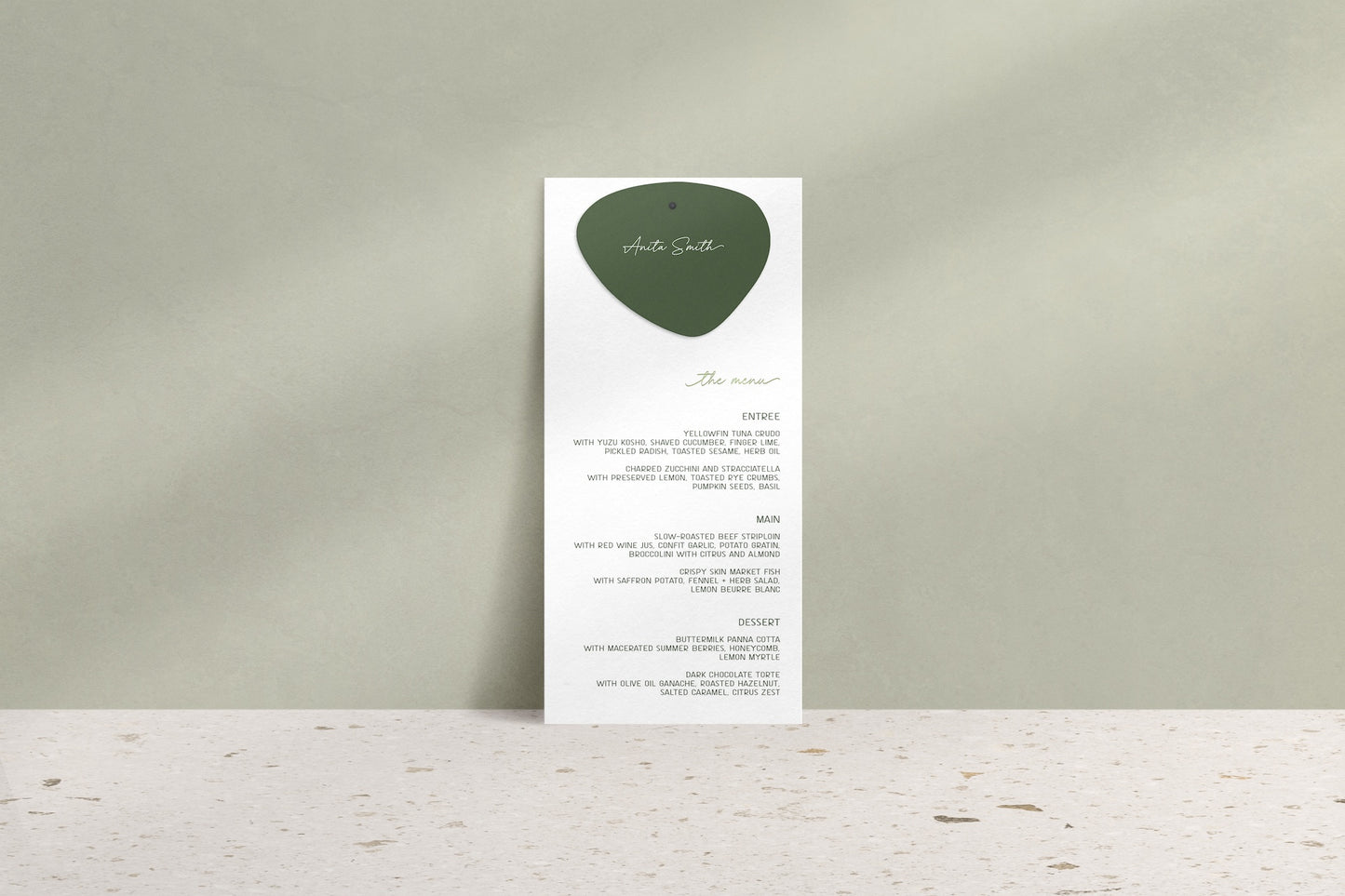 Soft Radiance Menu & Place Cards