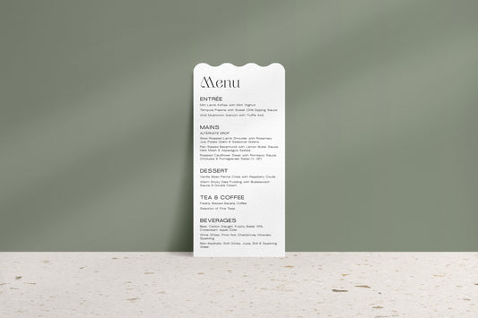 The Ripple Effect Printed Menu
