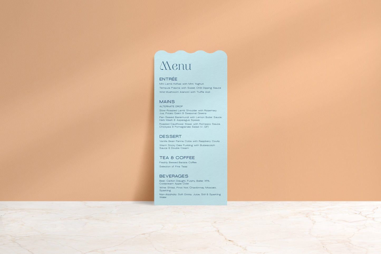 The Ripple Effect Printed Menu
