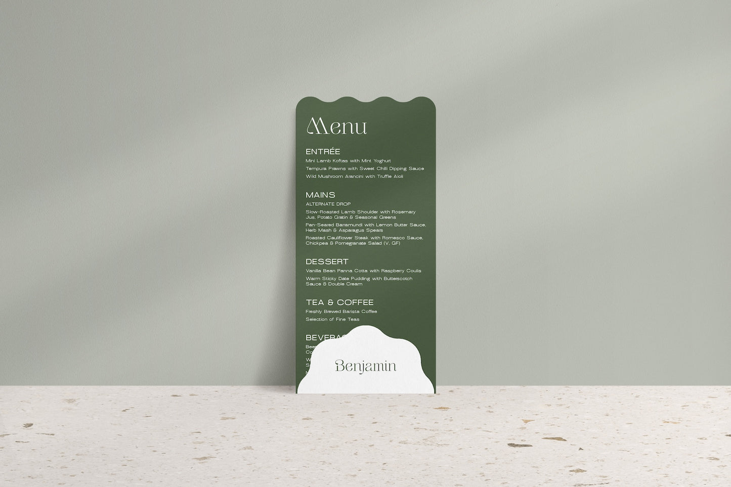 The Ripple Effect Menu & Place Cards