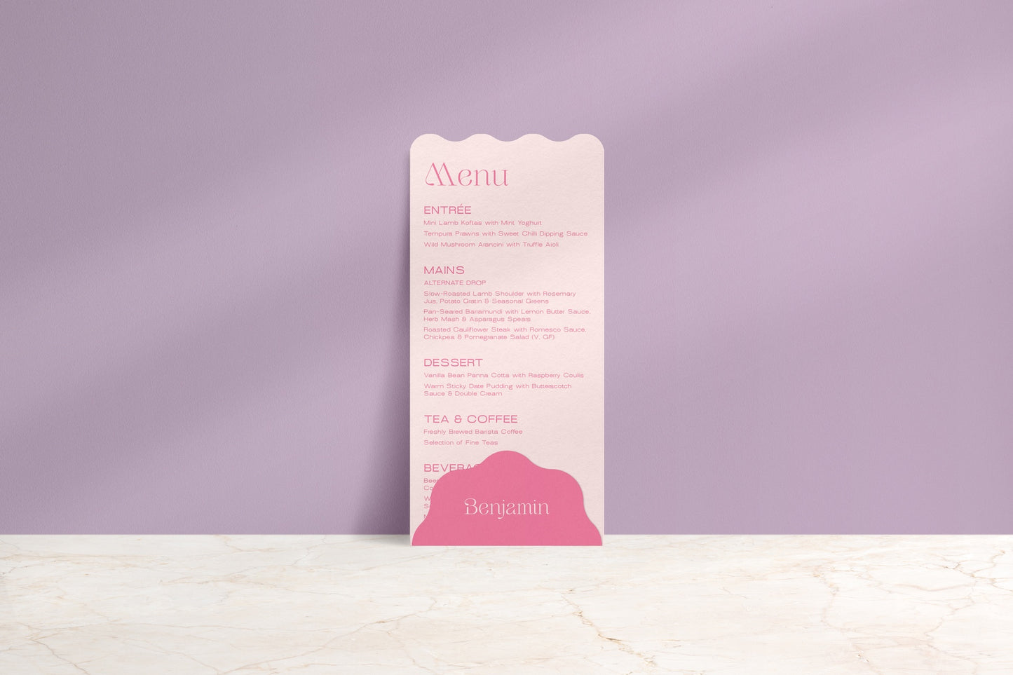 The Ripple Effect Menu & Place Cards