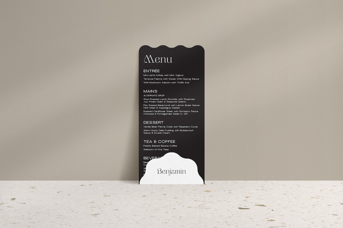 The Ripple Effect Menu & Place Cards